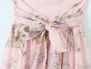 TAOP&ZA <span class=keywords><strong>Primavera</strong></span>/Estate <span class=keywords><strong>2022</strong></span> Nuovo Abito da Donna Retro Stampato Sexy con Schiena Scoperta, Vestibilità Aderente, Spacco e Fiocco al Collo 7500 - Product Image 4