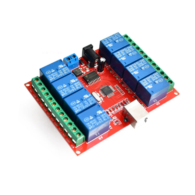 Module 8 Channel DC 12V Relay Module Computer USB Control Switch Driver PC Intelligent Controller