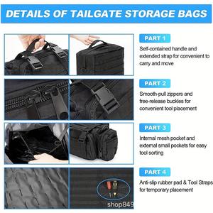 Sac de rangement pour boîte à outils de hayon de voiture imperméable, organisateur d'outils de réparation, pochette - Product Image 5