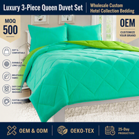 Ensemble de literie de luxe personnalisé de 3 pièces Queen Size couette en coton moelleux avec rembourrage en polyester pour les hôtels Vente en gros