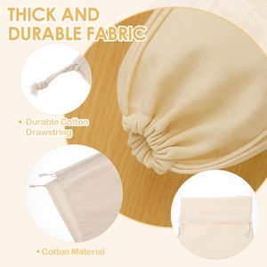 <span class=keywords><strong>Sac</strong></span> <span class=keywords><strong>cadeau</strong></span> en coton naturel en gros avec cordon de serrage en ruban, <span class=keywords><strong>sac</strong></span> de protection en mousseline pour cadeaux - Product Image 5