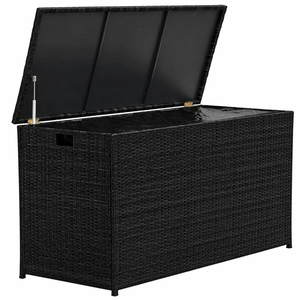 Boîte de rangement en rotin PE tressé à la main, grande taille, résistante aux intempéries, nouvelle version améliorée, pour l'extérieur ou l'intérieur - Product Image 1