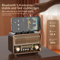 Radio de voyage vintage Sai Jia MG002, bandes AM/FM/SW, haut-parleur basse, prise en charge des cartes USB et TF, lecteur MP3 portable, couleur bois, 1200 mAh
