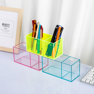 Organizador <span class=keywords><strong>de</strong></span> Escritorio Moderno y Minimalista <span class=keywords><strong>de</strong></span> Acrílico Transparente Grueso con 2 Compartimentos <span class=keywords><strong>para</strong></span> Bolígrafos y Brochas <span class=keywords><strong>de</strong></span> Maquillaje - Product Image 2