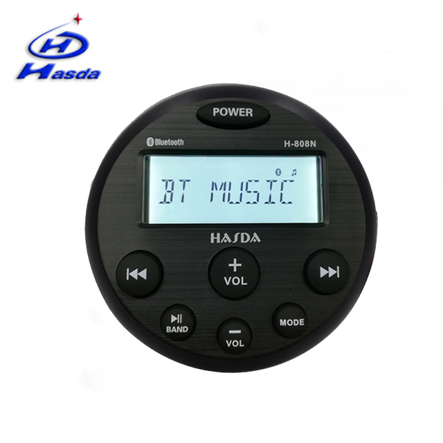 Hasda Marine Supplies Boat Radio Stereo IP66 Waterproof LCD Display FM/AM Mp3 Player Model H-808N Black 4x45W RMS Excellent