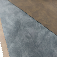 Tissu en cuir PU avec effet délavé, résistant à l'abrasion, pour vêtements et accessoires
