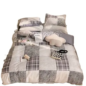 100% cotton Black and white patchwork print Simple yet luxurious Home use hotel use four-piece bedding set