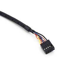 Kabel Perakitan Casing Komputer PC Dupont 9 Pin ke Dual USB dengan Lubang Sekrup Kabel Panel Mount USB 2.0 untuk Mainboard