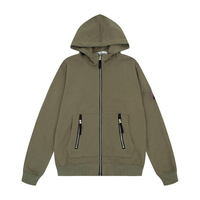 Sweat-shirt à capuche en coton tricoté uni, respirant, coupe-vent, éco-responsable, avec logo personnalisé imprimé en sérigraphie OEM.