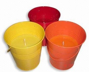 <span class=keywords><strong>Velas</strong></span> Aromáticas Multicolores de Parafina en Cubeta Metálica Hechas a Mano, <span class=keywords><strong>Antimosquitos</strong></span>, para Decoración de Jardín Exterior, China - Product Image 2