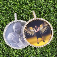 Bijoux Hip Hop pendentif rond personnalisé avec Photo, colliers en zircone cubique, pendentif de Photo personnalisé