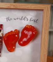 Neture NP1035 New Design 3D Casting Baby Handprint & Footprint Wood Crystal Photo Frame