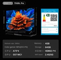 TCL 75Q9L Pro 75 inci QD-Mini LED 4K 288Hz TV Panel Datar dengan Remote Suara Jarak Jauh Huaxing Butterfly Wing Star Obsidian Screen