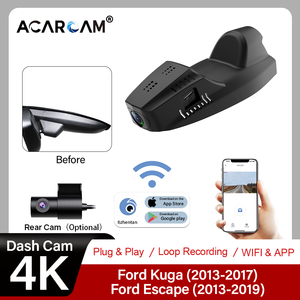 Cámara para Coche ACARCAM 4K con Doble Lente, Sensor G, Visión Nocturna y Monitor de Estacionamiento para Ford Kuga 2013-2017 <span class=keywords><strong>Escape</strong></span> 2013-2019 - Product Image 1