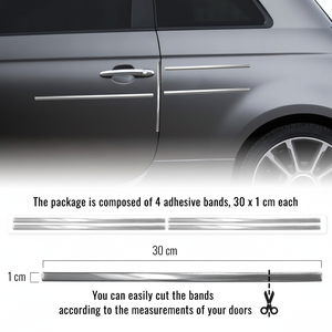 Adesivo protettivo per auto di lusso cromato 3D strisce 1X30 cm 4 pezzi TPU e pellicola materiale Anti-collisione Logo che cambia colore - Product Image 1