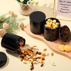 100mL 120ml 150ml 200ml 250ml 300ml 4oz 8oz Tarro de plástico negro Suplemento para mascotas Contenedor de alimentos Tarro de alimentos con tapa de plástico personalizada - Product Image 2