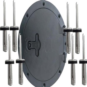 Couvercle d'ouverture noir de 6 pouces avec rivets pour canoë et kayak, accessoire de kayak, pour loisirs de plein air, matériau PP durable - Product Image 2