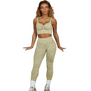 Ensemble six pièces de vêtements de yoga respirants et mats : Camisole dos nu sexy, manches longues/courtes, short rehausseur de hanches et amincissant la taille - Product Image 1