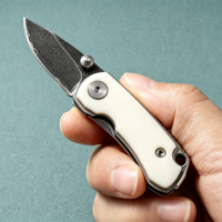 Couteau de poche pliant en acier Damas, outil EDC portable avec manche haut de gamme pour le camping en plein air, la randonnée, la collection et l'usage quotidien