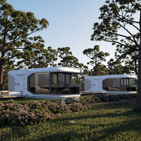 Maison préfabriquée moderne de luxe écologique, résistante au feu, imperméable, structure en acier durable, maison capsule, panneau sandwich