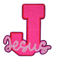 Patch Chenille Bentuk Tidak Beraturan God Is Good Ukuran Besar, Patch Chenille Religius Paskah Yesus Custom, Patch Chenille Tempel Setrika untuk Pakaian