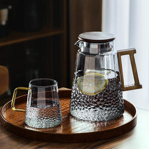 Jarra de <span class=keywords><strong>agua</strong></span> de vidrio de borosilicato, tetera, jarra para beber para Limón, jugo de fruta, olla, botella de bebida de cocina, Juego de tapa de acero inoxidable - Product Image 3