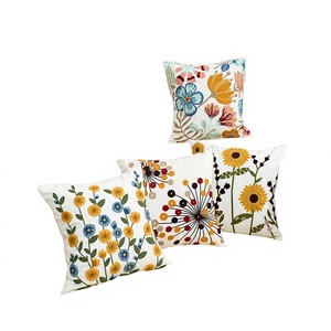 <span class=keywords><strong>Funda</strong></span> de Almohada Bordada con Flores, Estilo Nórdico, para Sofá, Reposacabezas, Oficina, Personalizable, 100% Poliéster - Product Image 2