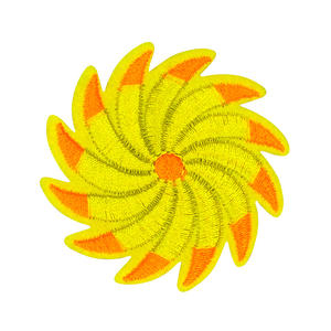 Venta de fábrica MOQ bajo 5,3 cm hierro en colorido sol flor molino de viento parche para ropa gato parches - Product Image 4