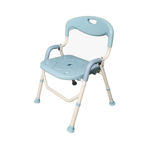 Shower Chair Aluminum Alloy <b>Foldable</b> With Large Foot Pad For Elderly <b>Bathing</b> And Rehabilitation Use - Product Image 2