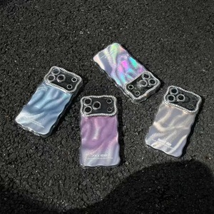 Funda para iPhone 17 Pro Max, Modelo Nuevo, Estilo XP992 de Alta Gama, Colorida con Diseño de Ondas, Lente con Diamantes Brillantes, Compatible con <span class=keywords><strong>Apple</strong></span> 15/14/16 - Product Image 1