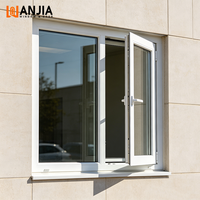 Ventanas de Balcón Residenciales de PVC con Doble Acristalamiento Aislante, Ventanas Abatibles de PVC para Casa con Reducción de Ruido