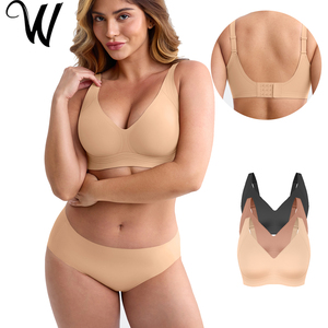 <span class=keywords><strong>Sujetador</strong></span> Deportivo Inalámbrico WD con Soporte de Tiras de Gel, Panel Lateral Ancho, Copas Semi-Fijas y Tirantes Ajustables - Product Image 1