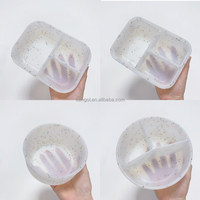 Boîte à bento en silicone anti-fuite sans BPA Couvercle de rangement scolaire adapté aux enfants Lunchs pour enfants-Bengo Boîte à bento en silicone