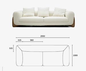 Sofá de Lujo Moderno para el Hogar, Tapizado en Terciopelo Blanco, Patas de Madera Maciza, Envío Directo de Fábrica - Product Image 2