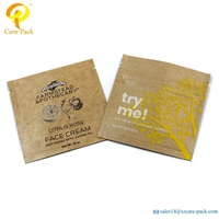 Sachets cosmétiques vides en papier kraft biodégradable respectueux de l'environnement pour échantillons de crème solaire