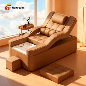 Tragbares Waschbecken zum Haarewaschen für Salon mit weißem Nackenkissen, Friseurstuhl und Bett - Product Image 1