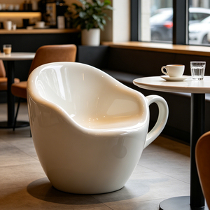 Silla de Espera con Forma de Taza de Café Única y Creativa para Cafetería, Asiento con Forma de Taza para Muebles Comerciales, Restaurante y Otros Espacios - Product Image 3