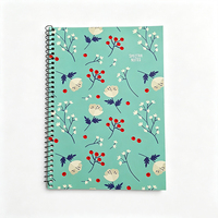 Carnet à spirale personnalisé à motifs floraux 210x150mm, papier ligné, reliure spirale, couverture imprimée, pour l'école, le bureau, l'écriture, papeterie