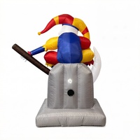 Décoration de jardin d'Halloween NORCO 6FT, clown gonflable effrayant sur pierre tombale avec faucille et éclairage LED