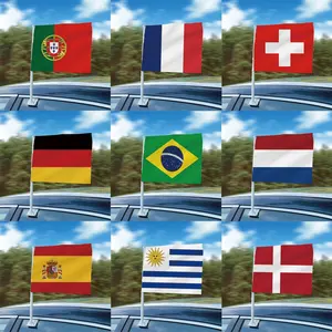 HanDa gedruckte Seide und Nylonfenster Autoflaggeträger Wellen Prozession Anzeige Dekoration Autoflagge