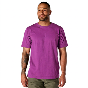 <b>Men's</b> Black Short Sleeve O-Neck <b>T</b>-<b>Shirt</b> 100% Cotton Regular Fit Casual Jersey Knitted Solid Color Blank Design - Product Image 4