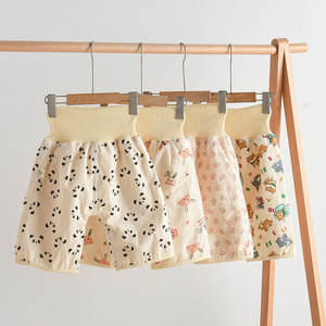 Pantalon d'entraînement pour bébé en pur coton avec jupe de couche étanche imperméable à l'eau coussin de couche de nuit lavable imprimé renforcé de classe - Product Image 3