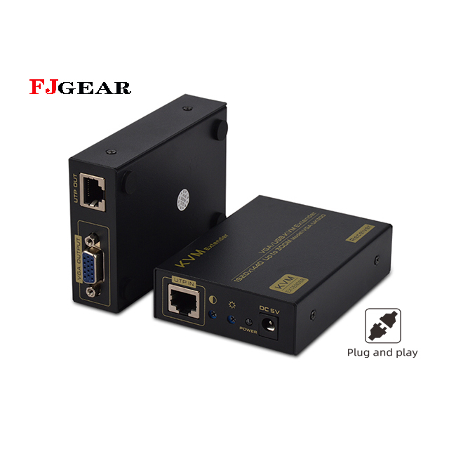 FJGEAR KVM Extender 300 Meters for VGA/USB PortKVM Extender Usb 300m VGA,SVGA,XGA,UXGA