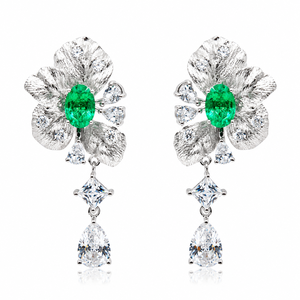 UM Jewelry 925 <b>Silver</b> Cultivated Gemstone Zircon Engagement <b>Earrings</b> for Daily Wear Wedding Anniversary Gifts - Product Image 2