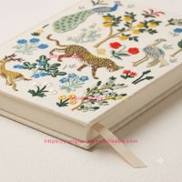 Carnet de notes de luxe en lin brodé avec logo personnalisé, couverture rigide, formats A4, A5, A6, B5, agenda personnalisable, planificateur quotidien pour étudiants