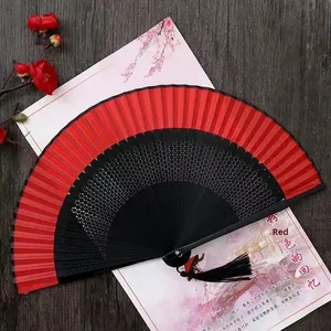 Abanico Chino Antiguo de Seda Plegable, Abanico de Bambú para Regalo, Disponible en Stock - Product Image 3