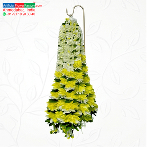 Artificial Yellow <b>White</b> Flower Garland Decorative <b>Hanging</b> Toran for Wedding Festival Home Temple Door Decoration - Product Image 5