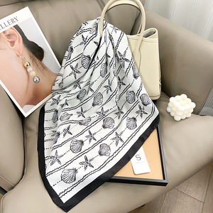 Women Cute <strong>Square</strong> <strong>Scarf</strong> Faux Silk 65*65 cm Fashion Accessory Trendy Printed <strong>Square</strong> <strong>Scarf</strong> Soft Faux Silk Neck Hair <strong>Scarf</strong> OEM/ODM - Product Image 2