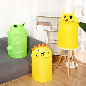 Sac à linge imperméable en polyester E136 motif animaux de dessin animé, panier de rangement pliable pour vêtements, seau pliable pour enfants, vente en gros - Product Image 6