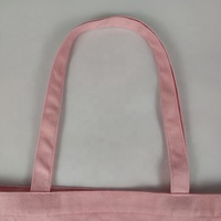 Sac d'épicerie en Polyester et coton pour filles, sac fourre-tout rose de grande capacité, pochette en toile vierge